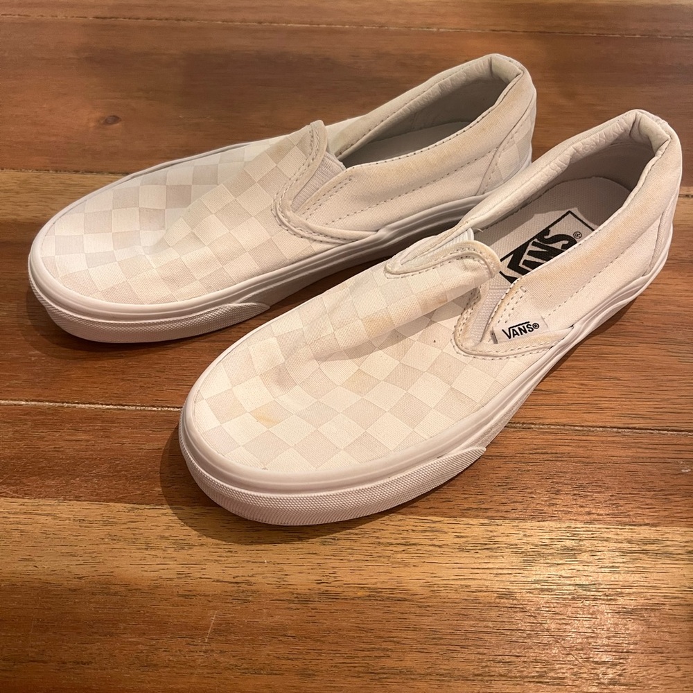 White Checkered Vans